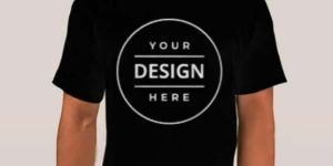 Mens Black Circular Logo Custom T Shirt