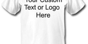 Mens White Text Logo Custom T Shirt
