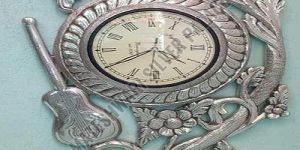 Silver Coated Wall Clock