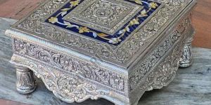 Silver Plated Handcrafted Pooja Chowki