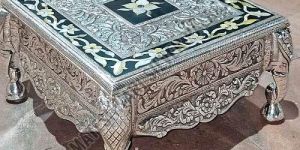 Silver Plated Traditional Pooja Chowki