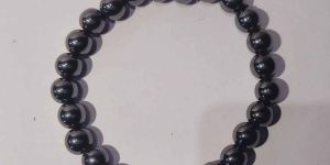 Round Gemstone Silver Hematite Bracelet