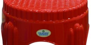 Red Plastic Bathroom Stool