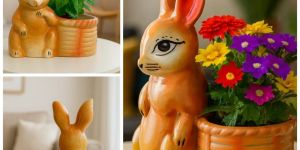 Rabbit Shape Ceramic Flower Planter