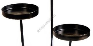 3 Arm Black Metal Candle Stand