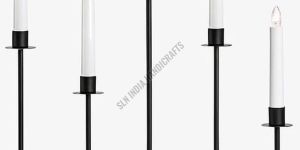 5 Arm Black Metal Candle Holder
