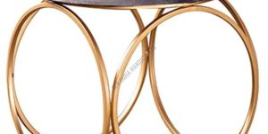 Golden Metallic Round Sitting Stool