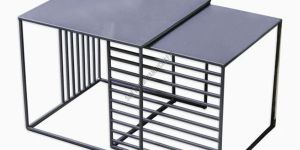 Grey Metal Nesting End Table