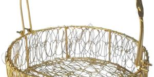 Handcrafted Woven Metal Wire Basket