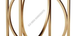 Modern Round Side Table with White Marble Top