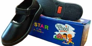 Star Velcro Belly Girl School Shoe