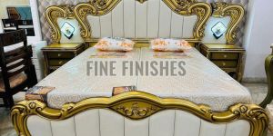 Royal Double Headboard Wooden King Size Bed