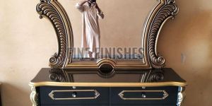Royal Hand Carved Mirror Dressing Console Table