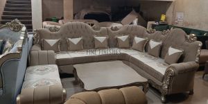 Royal Light Carved Wooden Living Room Sofa