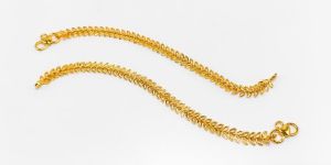 22KT New Design Gold Baby Payal Plain