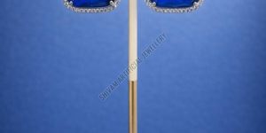 Royal Blue Crystal Halo Drop Earrings