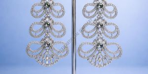 Silver Look Designer Long Drop Earrings