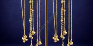 Triangular Motif Kundan Chain Drop Earrings