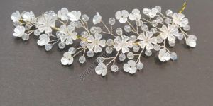 White Floral Crystal Hair Vine