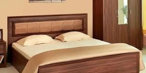 Brown Wooden Double Bed
