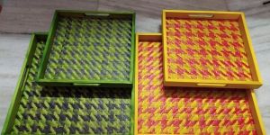 Handcrafted Rectangular Bamboo Serving Tray