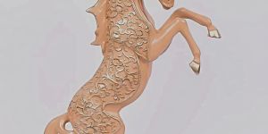 Royal Glossy Rose Gold Rearing Horse Statue