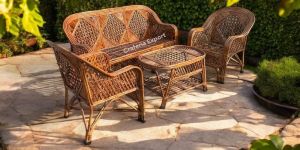 Cane Outdoor Sofa Set