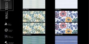 Pastel Floral Glossy Ceramic Wall Tiles