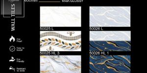 Royal Blue Vein Glossy Ceramic Wall Tiles