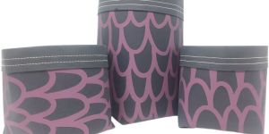 Black with Printed Paper Sacks Handmade Set of 3