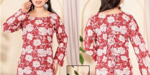 Ladies Printed Cotton Short Kurti