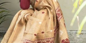 Hand Work Muga Silk Saree