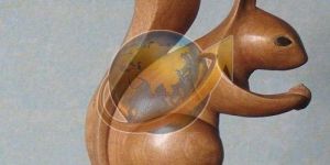 Decorative Brown Wooden Squirrel