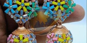 Multicolor Imitation Jhumka Earrings
