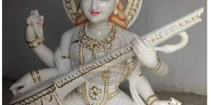 Marble Maa Saraswati Statue