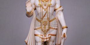 Panchamukhi Hanuman White Marble Statue