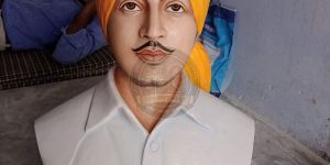 White Marble Bhagat Singh Statue