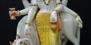 White Marble Dattatreya God Statue