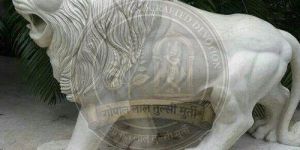 White Marble Lion Statue