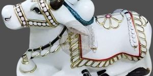 White Marble Nandi God Statue