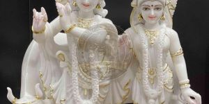 White Marble Radhe Krishna Statue
