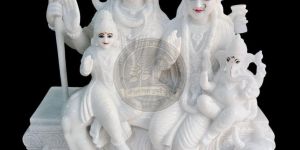 White Marble Shiv Parivar Statue