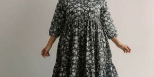 ST 0009 Ladies Printed Tiered Long Dress