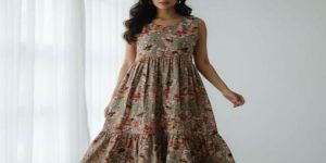 ST 0007 Ladies Sleeveless Tiered Long Dress