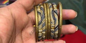 Golden Toned Silk Thread Wrapped Bangles