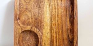 Rustic Square Wooden Coffee Plate