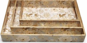 Solid Wood Rectangular Serving Tray Set