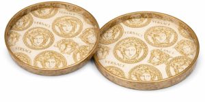 Versace Barocco Round MDF Serving Tray Set