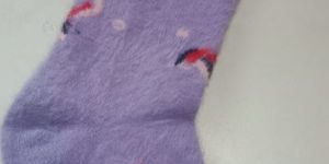 Light Voilet Printed Ankle Length Ladies Socks