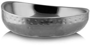 500ml gun metal pvd double wall hammer round curved bowl